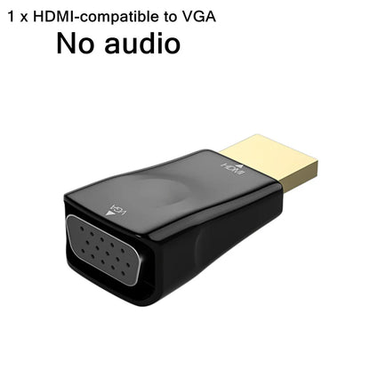 Male to Female HDMI-compatible to VGA Adapter HD 1080P Audio Cable Converter For PC Laptop TV Box Computer Display Projector