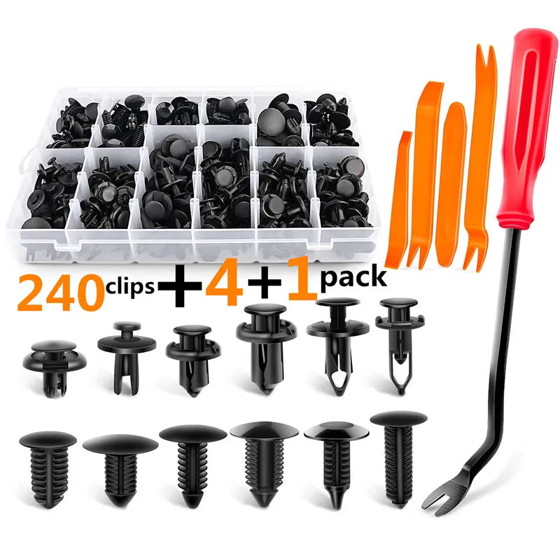 Bumper Retainer Clips Car Plastic Rivets Fasteners Push Retainer Kit SizesAuto Push Pin Rivets Set-Door Trim Panel Fender