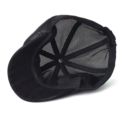 Summer Mesh Newsboy caps Breathable Casual Outdoor Retro Beret Hats Octagonal hat Fashion Solid Flat Caps