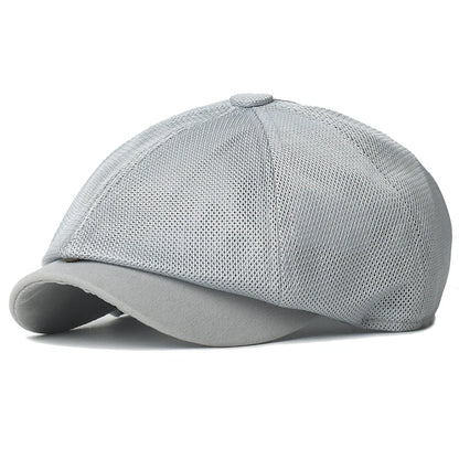 Summer Mesh Newsboy caps Breathable Casual Outdoor Retro Beret Hats Octagonal hat Fashion Solid Flat Caps