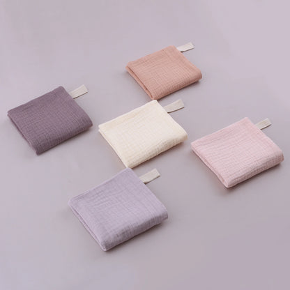 5PCS  Pure Color Baby Handkerchief Soft Saliva Towel Absorbent Baby Burp Cloth Bibs Kids Wipe Cloth Newborn Washcloth Products