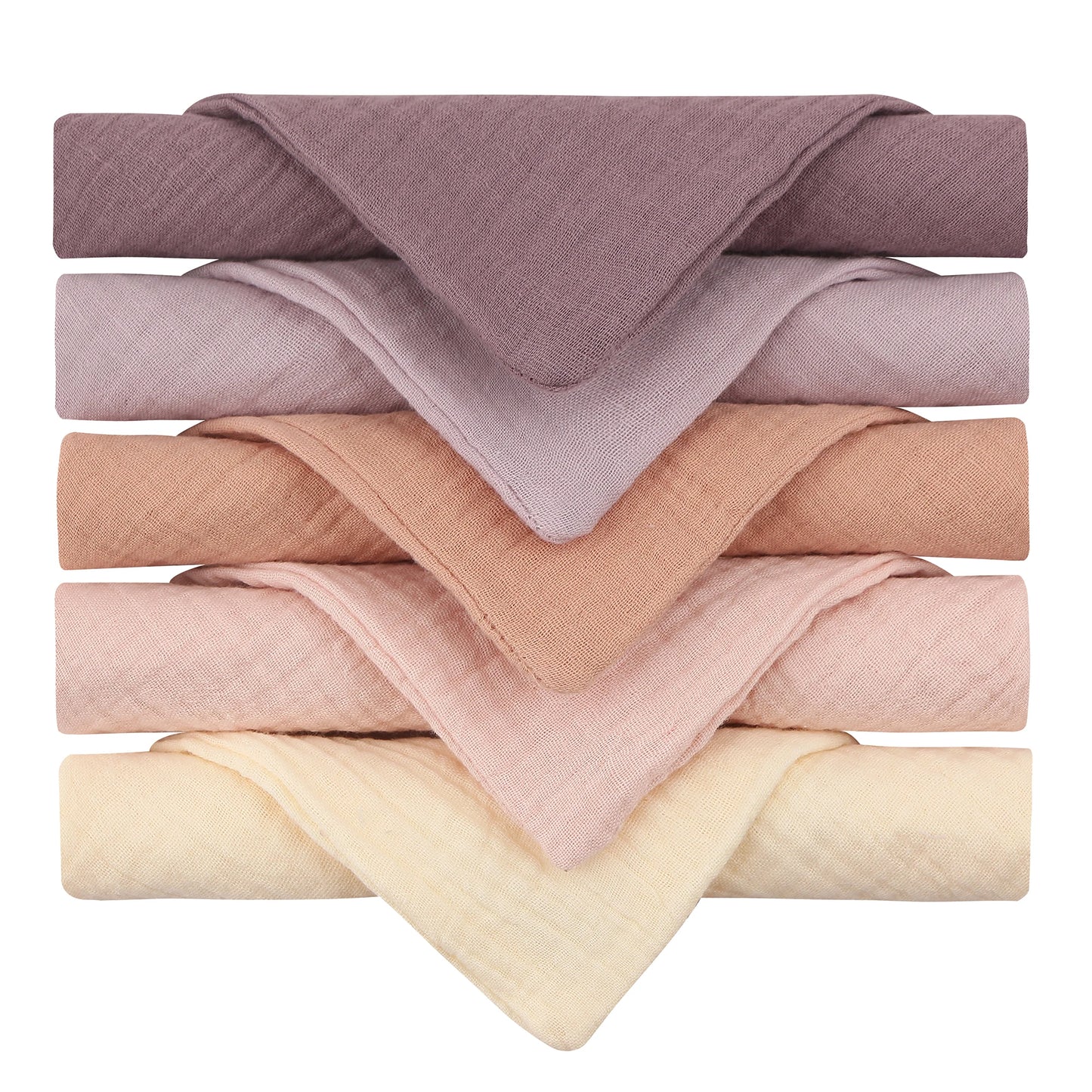 5PCS  Pure Color Baby Handkerchief Soft Saliva Towel Absorbent Baby Burp Cloth Bibs Kids Wipe Cloth Newborn Washcloth Products