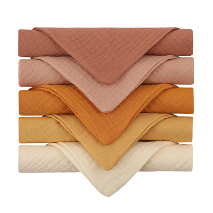 5PCS  Pure Color Baby Handkerchief Soft Saliva Towel Absorbent Baby Burp Cloth Bibs Kids Wipe Cloth Newborn Washcloth Products