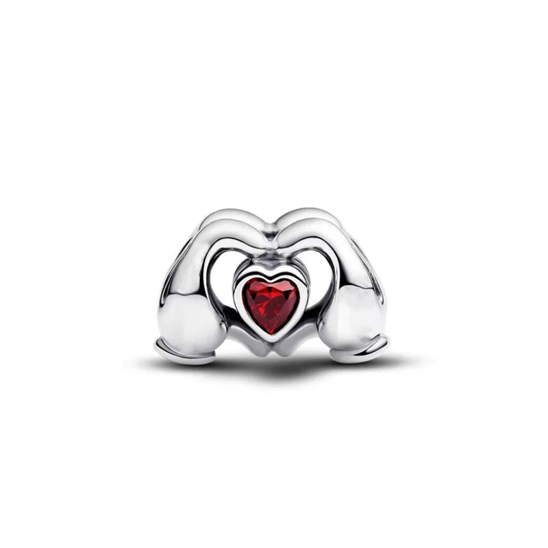 Disney Plata De Ley 925 Silver Charm Monster Activity Flowers Pendant Beads Original Women Bracelets Bangles DIY Jewelry Gift
