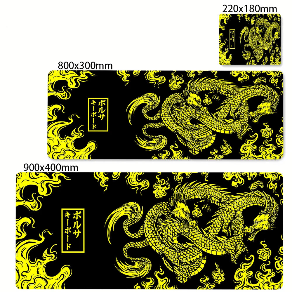80x30cm Lock Edge Keyboard Pads Large Office Non-Slip Computer Mouse Pad Japanese Art Dragon Deskmat Gamer Custom Home Mousepad