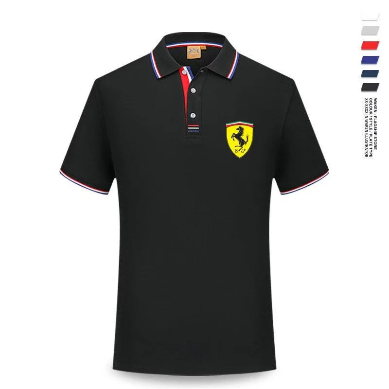 For Ferrari F430 Stradale 458 488 612 F12 High Quality F1 Racing Team Sport Training Short-sleeved Summer Men Women POLO T-shirt