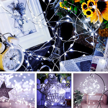 5M/10M/20M USB LED String Lights Copper Silver Wire Garland Light Waterproof Fairy Lights For Christmas Wedding Party Decorative