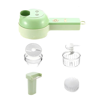 Cordless 4-in-1 Electric Vegetable Meat Garlic Onion Pepper Chopper Rechargeable Food Processor Kitchen Appliance