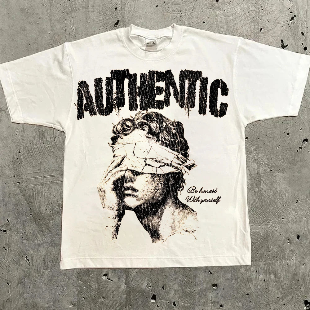Hip Hop Original Style Letter Pattern T-shirt Y2K Style Men's T-shirt Summer Unisex Casual T-shirt Hip-hop