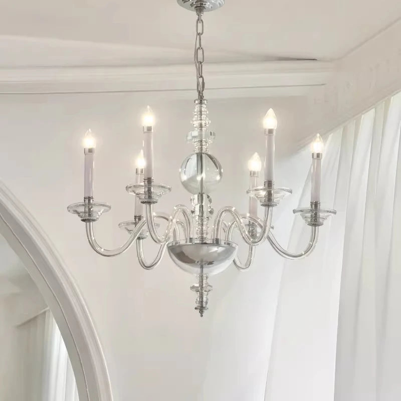 French Medieval Style Glass Crystal Candle Chandeliers Living Room Art Decor E14 Pendant Lights Lighting Bedroom Hanging Lamps