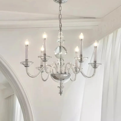 French Medieval Style Glass Crystal Candle Chandeliers Living Room Art Decor E14 Pendant Lights Lighting Bedroom Hanging Lamps
