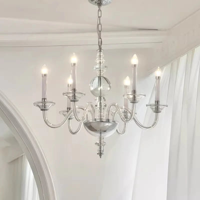 French Medieval Style Glass Crystal Candle Chandeliers Living Room Art Decor E14 Pendant Lights Lighting Bedroom Hanging Lamps