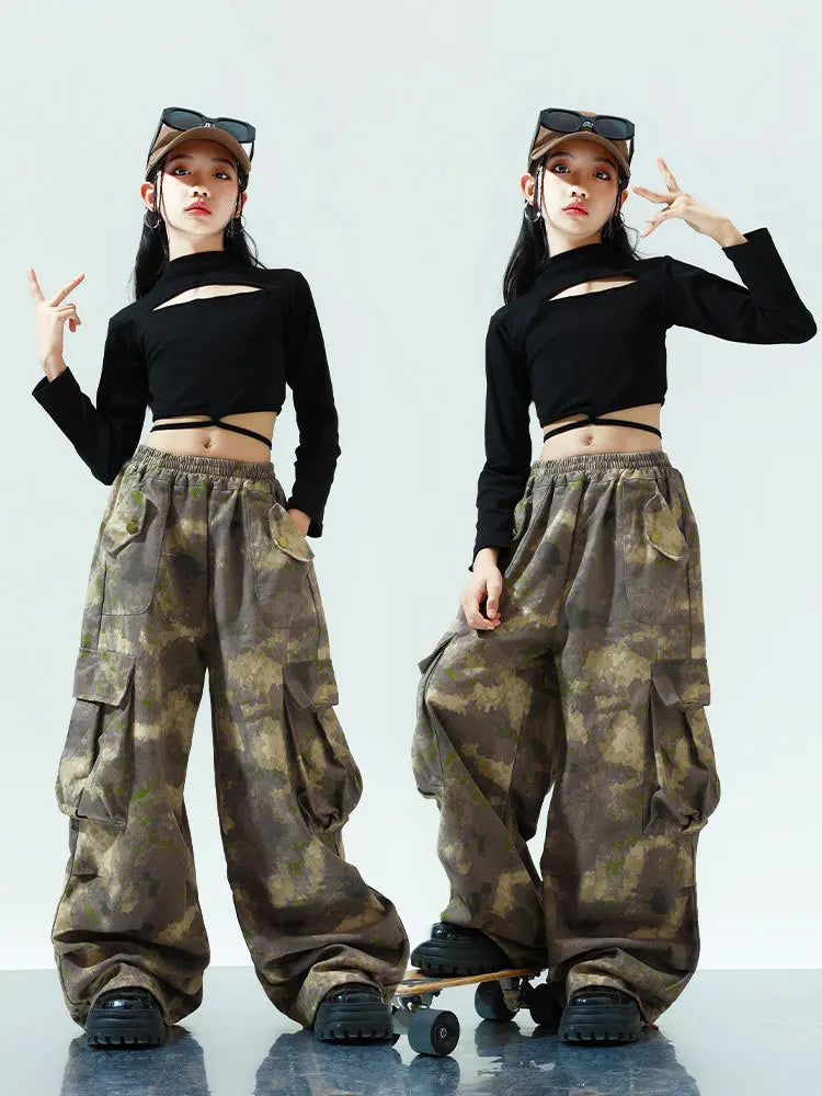 Teenage Girls Clothing Kids Clothes Casual Girls Pants Dance Wear Stage Costumes Jazz Dance Hip-hop Kids Pants Fashion Show