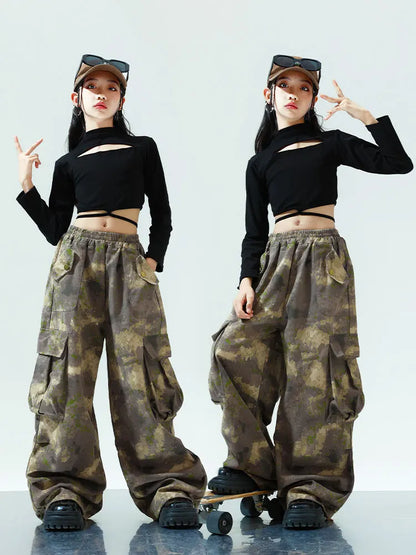 Teenage Girls Clothing Kids Clothes Casual Girls Pants Dance Wear Stage Costumes Jazz Dance Hip-hop Kids Pants Fashion Show