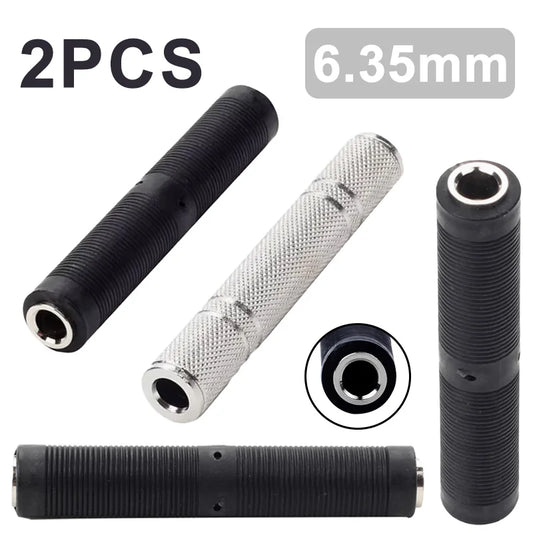 6.35mm Female to 6.35mm Female Jack Stereo Coupler Adapter Converter Connector Microphone Guitar Audio Cable Extender