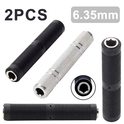6.35mm Female to 6.35mm Female Jack Stereo Coupler Adapter Converter Connector Microphone Guitar Audio Cable Extender