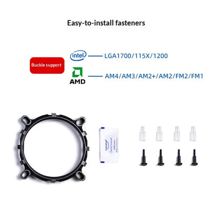 PowerTrain Armored DL120Q Under-Pressure CPU Cooler for Desktop Computer Mainframe Fan 115X/1200/1700/AM4/AM3/AM2/FM2/FM1