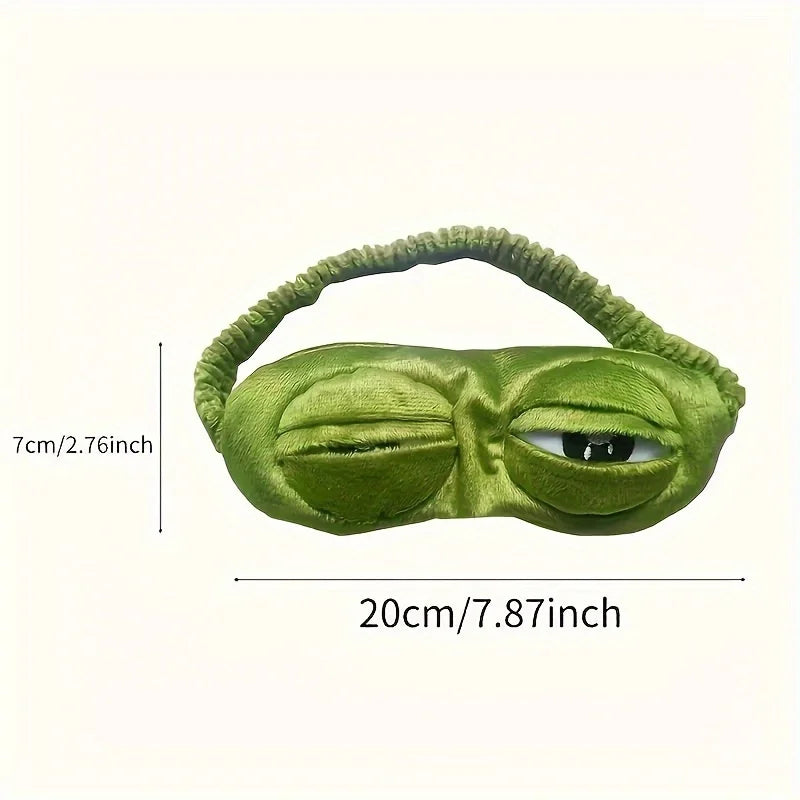 1pc Cute frog sleep eye mask for eye protection during lunch break Power outage. Soft and comfortable eye mask