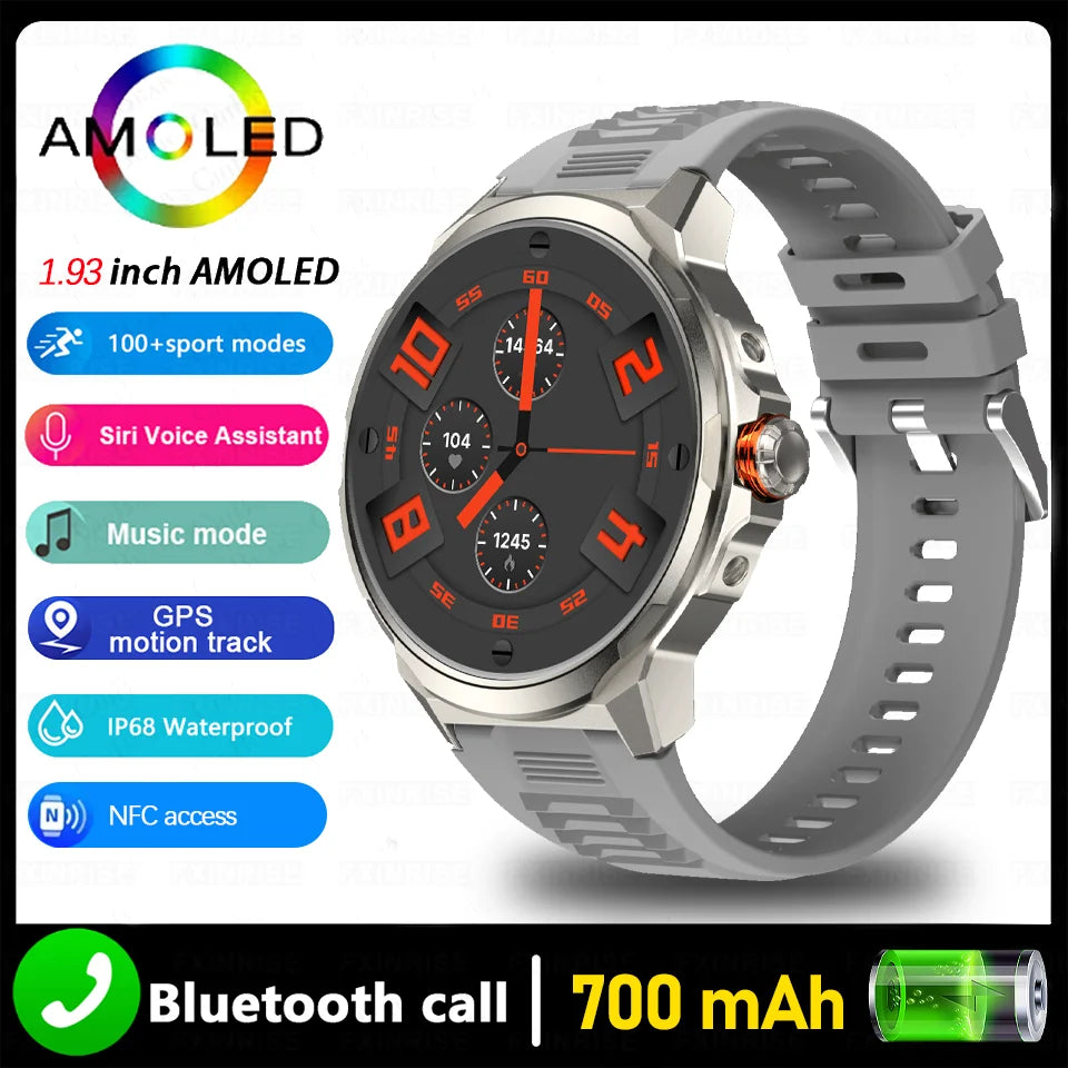 [New 2026] SK50 NFC 1.93 inch Smart Watch Ultra HD AMOLED Display Voice Calling 100+ Sports Modes 24H Health Monitor Smartwatch
