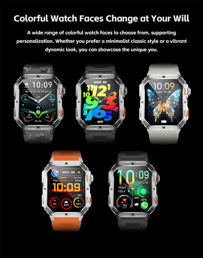 Smart Watch 2.01 Inch Screen Bluetooth Call 1000mAh Voice Assistant Watch Sport Fitness 3ATM Waterproof Smartwatch For Men 2025