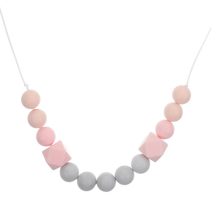 Blue Black Contrast Necklace Teething For Baby Silicone Nursing Breastfeeding Child Teeth Sensory Toys Chewable Jewelry Kids
