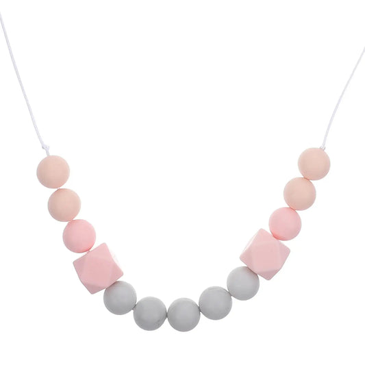 Blue Black Contrast Necklace Teething For Baby Silicone Nursing Breastfeeding Child Teeth Sensory Toys Chewable Jewelry Kids