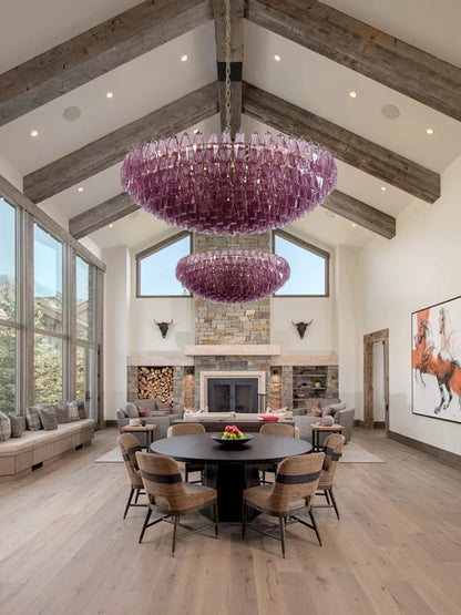 Modern Murano Glass Pendant Lamp Colorful Wish Bottle Electroplated Brass Silver Round Dimmable Ceilings Lustre