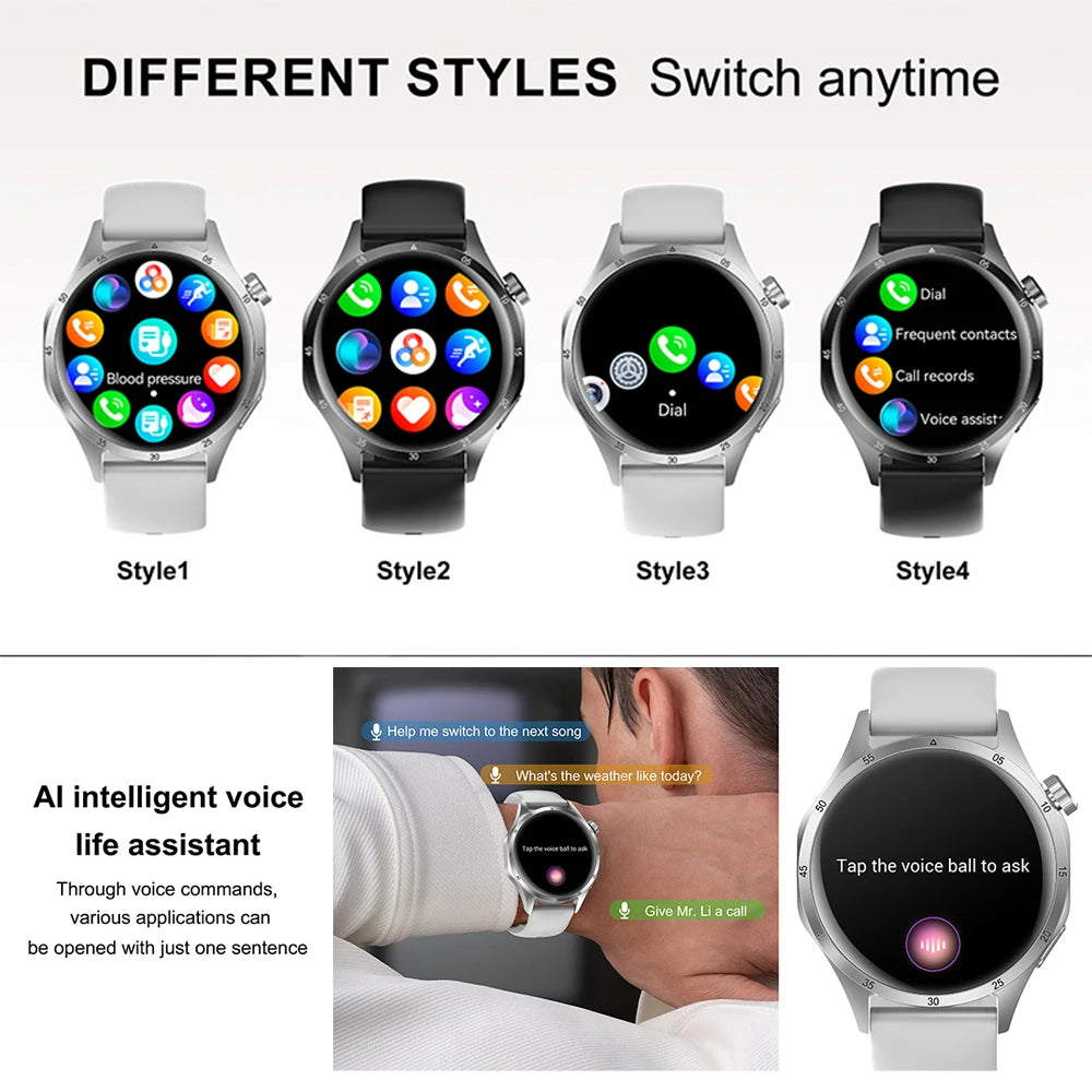 2025New Smart Watch Men Full Circle HD Screen Wireless Call Smartwatch Call Reminder GPS Sports Track Bracelet Music Clock+ Gift