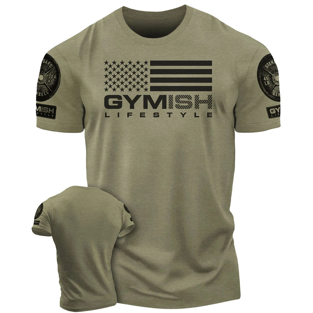 Men Gym Sportswear Muscle T-Shirt Top Fashion O-Neck Short Sleeve Outdoor Male Fitness Training Sports T-Shirts Casual Menswear