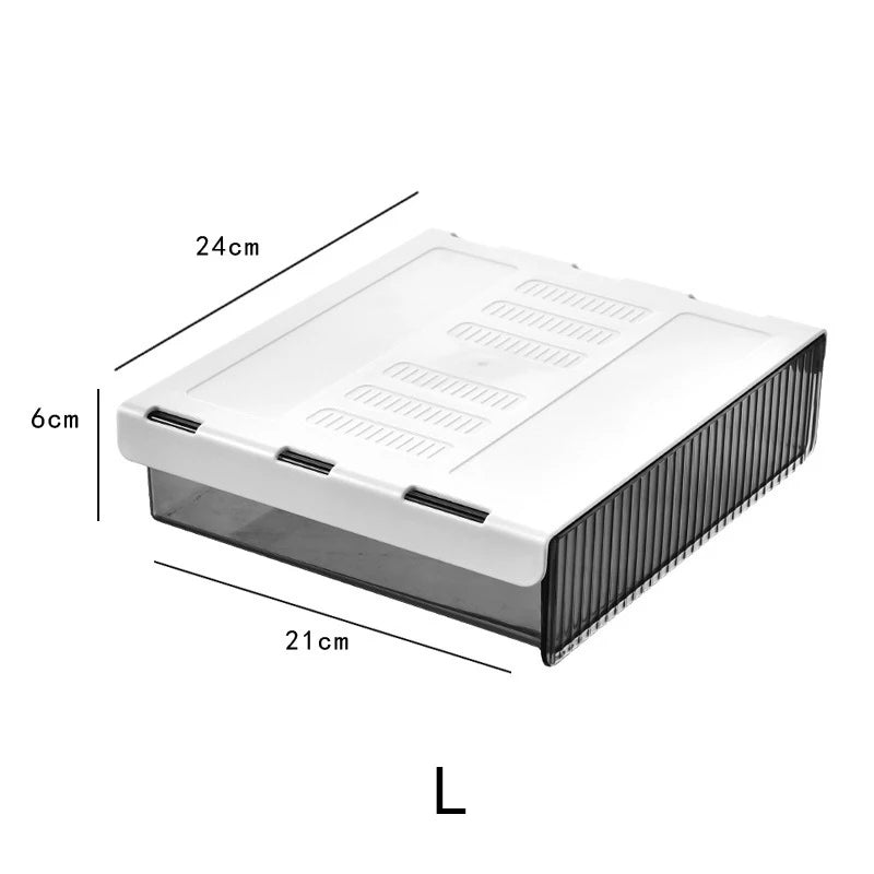 Desk Table Self Storage Boxs Under Desk Drawer Stick Stand Hidden Stationery Pens Office Home Organizer Accessories Supplies