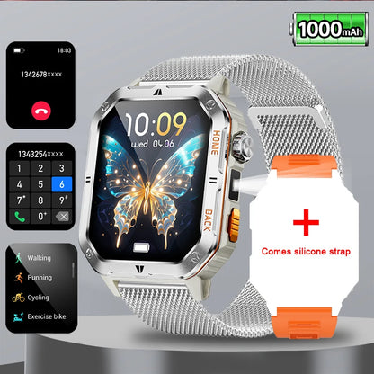 Smart Watch 2.01 Inch Screen Bluetooth Call 1000mAh Voice Assistant Watch Sport Fitness 3ATM Waterproof Smartwatch For Men 2025