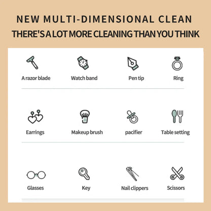 Portable ultrasonic cleaning machine, small ultrasonic dishwasher, seafood, fruit, watch, glasses, underwear, socks cleaning