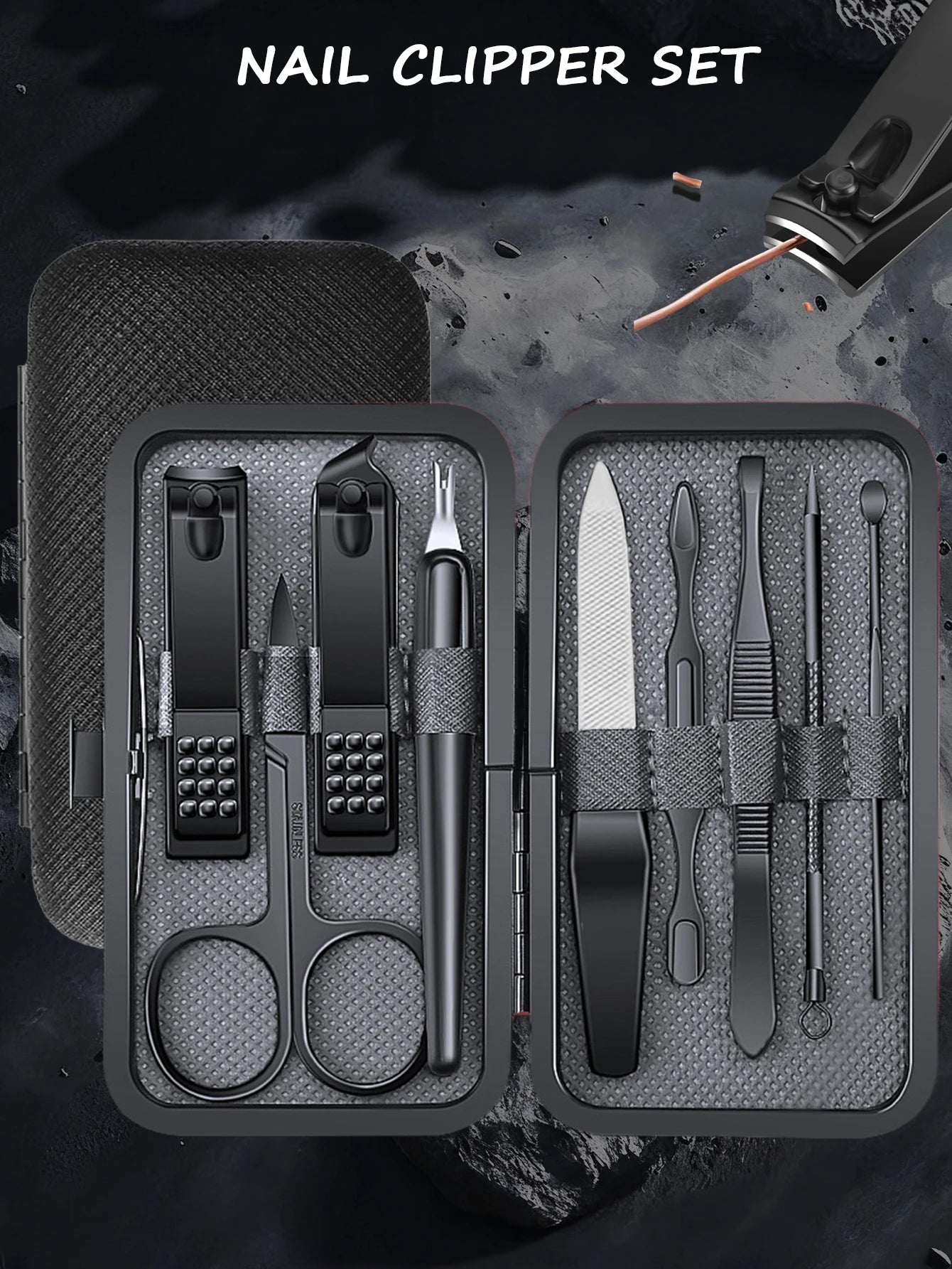 7/8/9pcs Manicure set Men Personal Care Tools Accessories Finger and Toe Nail Clippers Kit Professional Manicure Pedicure Kit