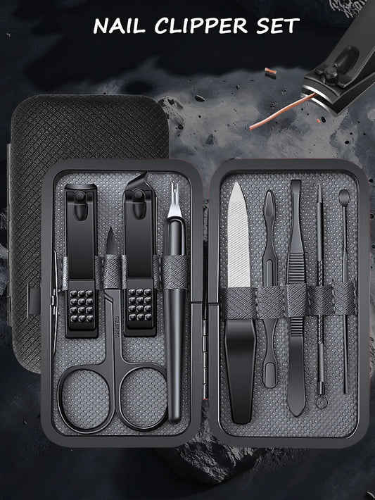 7/8/9pcs Manicure set Men Personal Care Tools Accessories Finger and Toe Nail Clippers Kit Professional Manicure Pedicure Kit