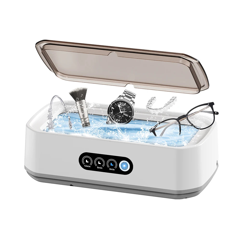 TINSOL New 49KHZ Ultrasonic Cleaner 650ml mini high frequency vibration cleaner for glasses, jewelry, dentures and soothers