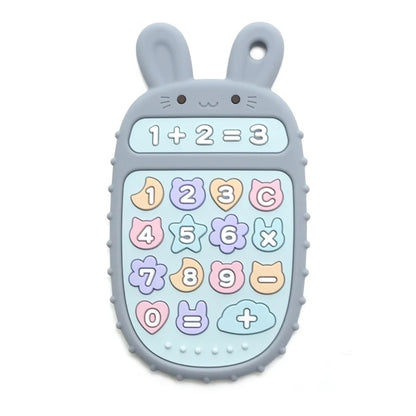 Baby Soft Silicone Phone Remote Control Teether Toy BPA Free Bear Shaped Nursing Teething Toys for Toddler Sensory Development