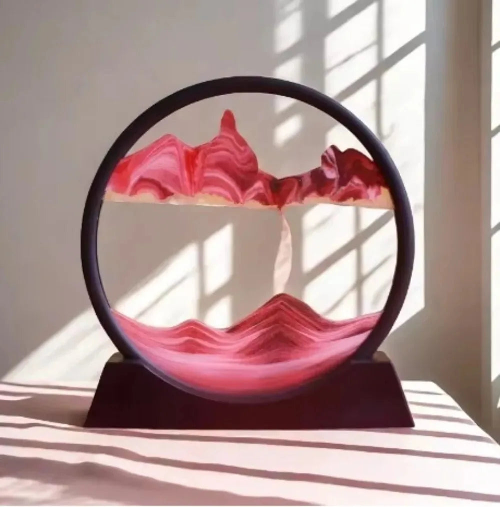 Office Home Decor 3D Extract Hourglass Quicksand Moving Sand Art Picture Round Glass Deep Sea Sandscape Craft Flowing Painting