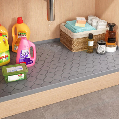 Silicone Under Sink Mat Kitchen Essentials Gadgets, Shelf Liner Cabinet Protector, Home Organizers Storage, Waterproof Bathroom