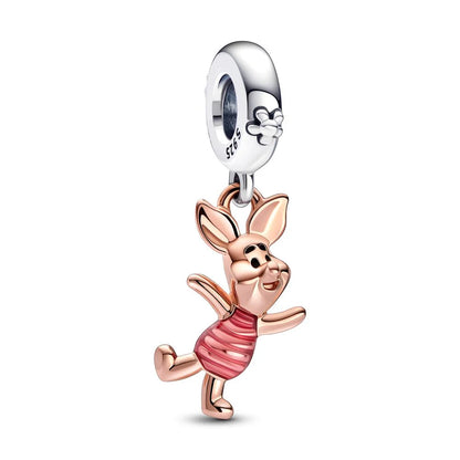 Disney Plata De Ley 925 Silver Charm Monster Activity Flowers Pendant Beads Original Women Bracelets Bangles DIY Jewelry Gift