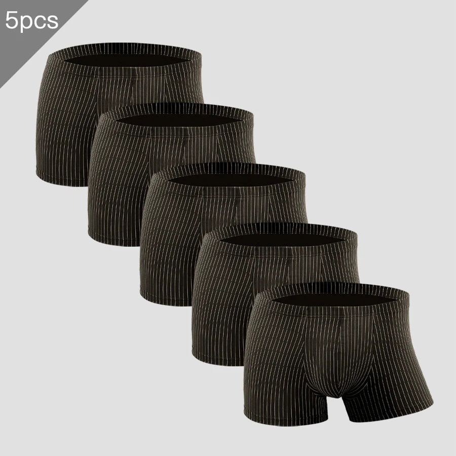 5pcs Men's pure cotton underwear. Simple-style men's cotton boxer shorts. Thin styles for summer. Comfortable
