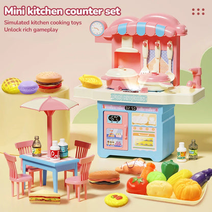 Simulated Kitchen Toy Play Set Miniature Food Pretend Play House Appliance Laundry Cookware Children Role-Playing Toys Girl Game