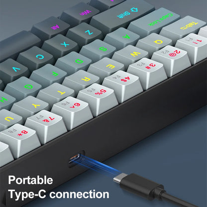 Mechanical keyboard APAYADO Wired Gradient 60% keyboard RGB Backlit 61 Keys gaming accessories Mini Layout for PC/Laptop