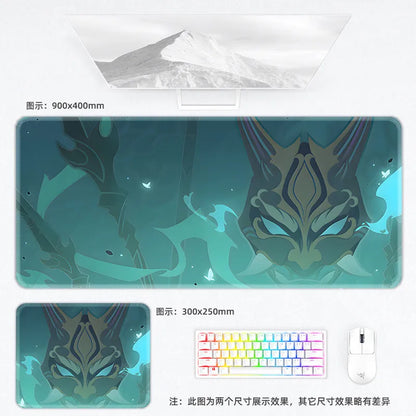 Genshin Impact Postcard Mouse Pad Large Custom Computer Keyboard Game Pads Home Office Desktop Mat