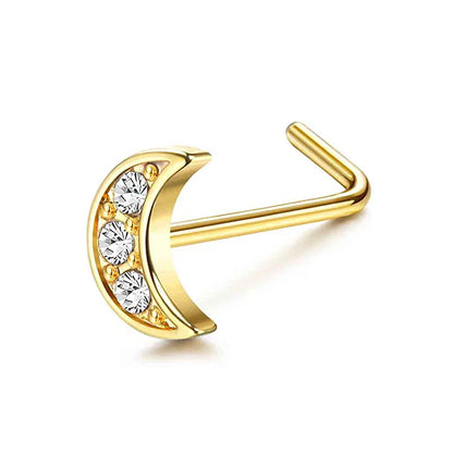 Drperfect Nose Rings Studs for Women Surgical Steel 20G Nose Hoop Corkscrew L Shaped Nose Stud Nose Ring Nose Piercing Jewelry