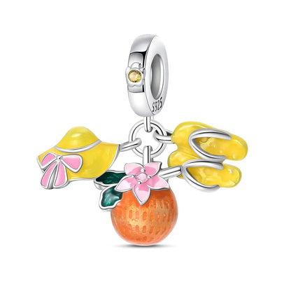 Leisurely 925 Sterling Silver Beach Trip Hawaiian Bikini Surf Coconut Tree Charm Fit DIY Bracelet Necklace Travel Souvenirs