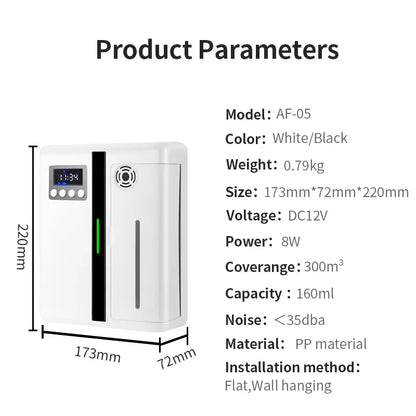 Bluetooth Aromatherapy Diffuser Wall Mounted Smart Essential Oil Machine for Home Hotel Spa Diffuser with Remote Control 2026