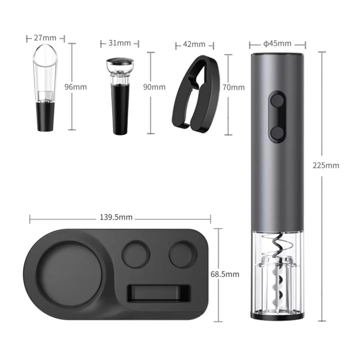 Electric Wine Bottle Opener Automatic Red Wine Corkscrew Wine Opener Wine Tools Kitchen Products Performance Plastic