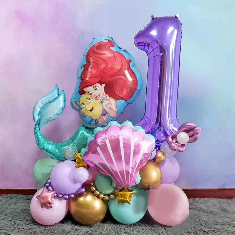 The Little Mermaid Birthday Party Decoration Princess Ariel Paper Napkin Plate Cup Tablecloth Balloons Kids Baby Shower Supplies