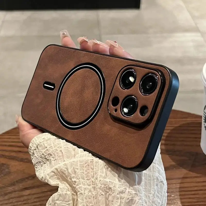 Luxury Wireless Charging Magnetic Cortex Phone Case For iPhone 11 12 13 14 15 16 Pro Max Plus X Xs XR Magsafe Bumper Cover