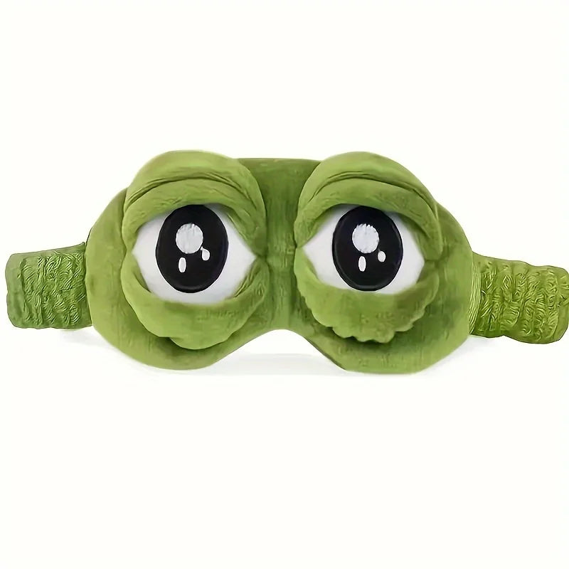 1pc Cute frog sleep eye mask for eye protection during lunch break Power outage. Soft and comfortable eye mask